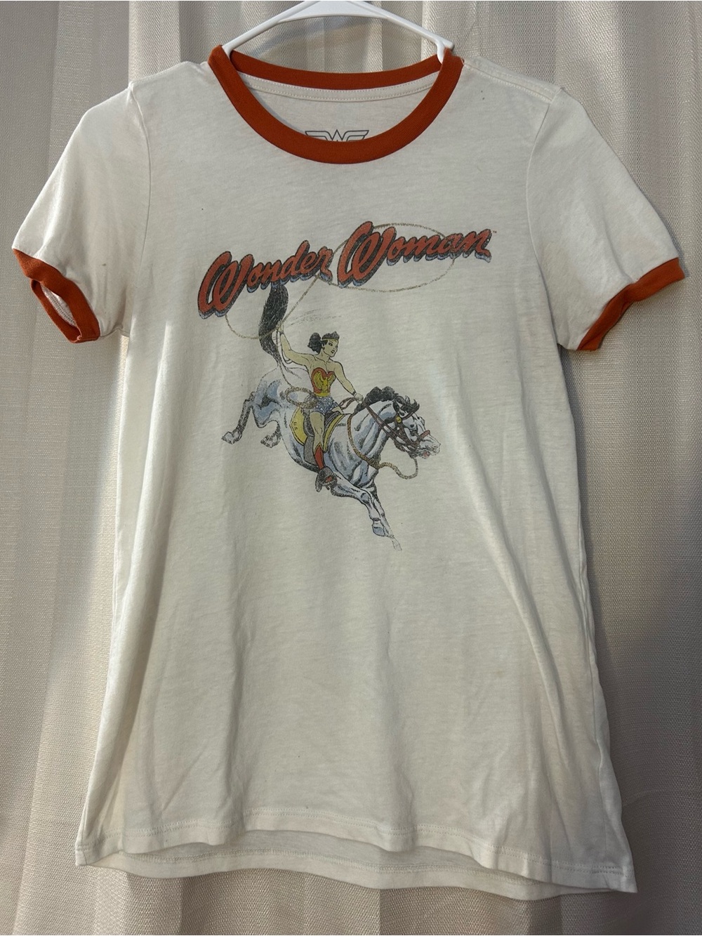 Her Universe DC Comics Wonder Woman Retro Ringer Tee Horse